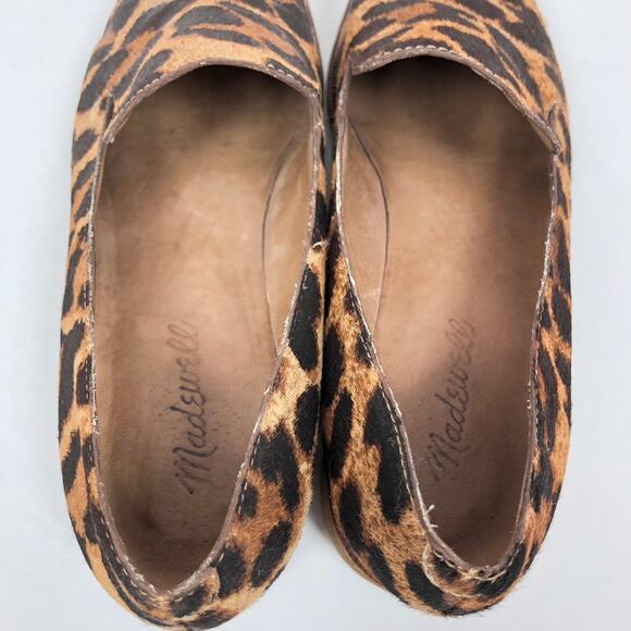 Madewell The Orson Loafers 7.5 Leopard Print Calf Hair Leather Slip On Shoes - Picture 5 of 12
